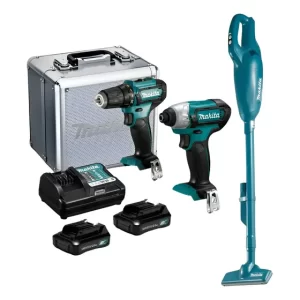 Kit Taladro + Atornillador Impacto + Aspiradora 12v Makita