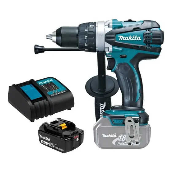 Taladro Atornillador Percutor 18v 91 Nm (3 Ah) Makita Dhp458 1 Taladro Atornillador Percutor 18v 91 Nm (3 Ah) Makita Dhp458