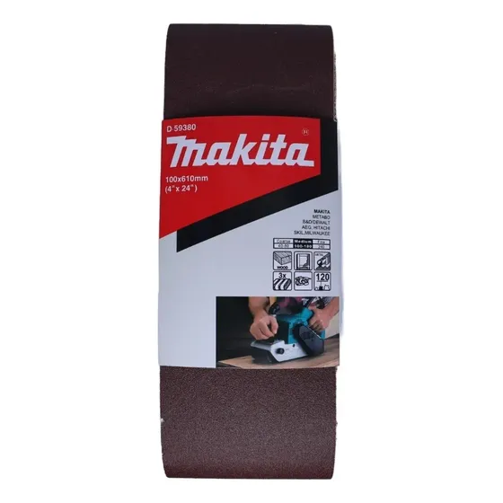 Pack 3 Lijas De Banda 4''x24'' (100x610mm) - Makita Cantidad De Granos 240 1 Pack 3 Lijas De Banda 4''x24'' (100x610mm) - Makita Cantidad De Granos 240