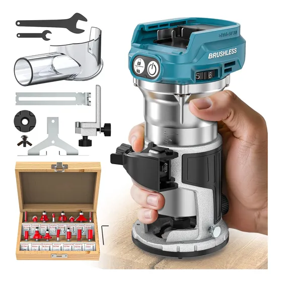 Enrutador Compacto Inalámbrico Mtiolhig 800 W 30000 Rpm Con 1 Enrutador Compacto Inalámbrico Mtiolhig 800 W 30000 Rpm Con