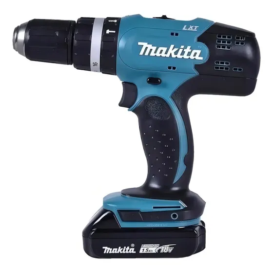 Taladro percutor atornillador inalámbrico de 13mm Makita DHP453SYE + accesorio con maletín de transporte 1 Taladro percutor atornillador inalámbrico de 13mm Makita DHP453SYE + accesorio con maletín de transporte