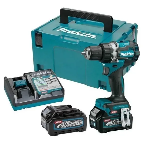 Taladro Percutor Makita 40v + Bl4025x2un+dc40ra Hp001gd201 Color Turquesa 1 Taladro Percutor Makita 40v + Bl4025x2un+dc40ra Hp001gd201 Color Turquesa
