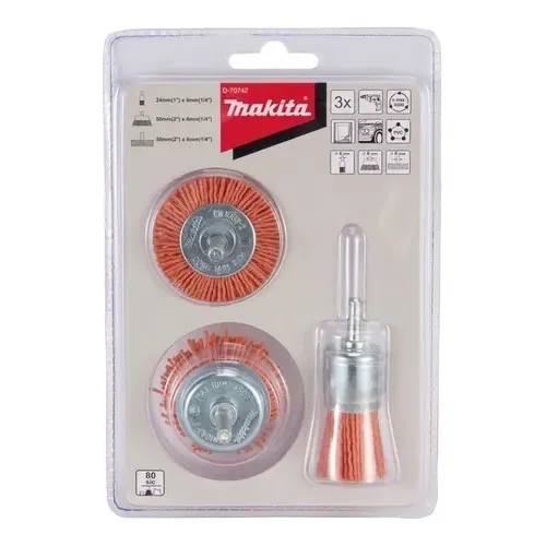 Set Gratas Nylon Para Taladro G80 (grueso) 3 Pzas - Makita Naranja Claro 1 Set Gratas Nylon Para Taladro G80 (grueso) 3 Pzas - Makita Naranja Claro