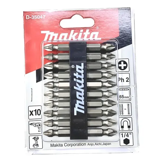 10 Puntas Doble Ph2 X 50mm Makita Enc. Hex. 1/4 D-35047 1 10 Puntas Doble Ph2 X 50mm Makita Enc. Hex. 1/4 D-35047