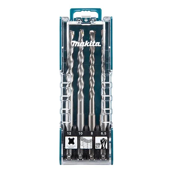 Set 4 Brocas Sds Plus Makita D-74728 - 6-8-10-12x160mm 1 Set 4 Brocas Sds Plus Makita D-74728 - 6-8-10-12x160mm