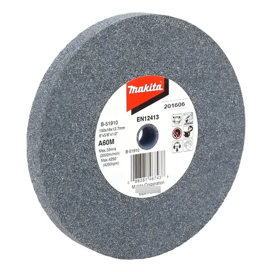 Rueda De Esmeril A60m 150 X 16 X 12.7 P/ Gb601 Makita B51910 Color Gris 1 Rueda De Esmeril A60m 150 X 16 X 12.7 P/ Gb601 Makita B51910 Color Gris