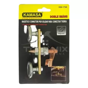 Toma Tierra (doble) 2 Imanes Para Maquina De Soldar Km1706