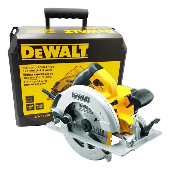 Sierra Circular Eléctrica DeWalt DWE575K 7 1/4" 190mm 1800W Amarilla 1 Sierra Circular Eléctrica DeWalt DWE575K 7 1/4" 190mm 1800W Amarilla