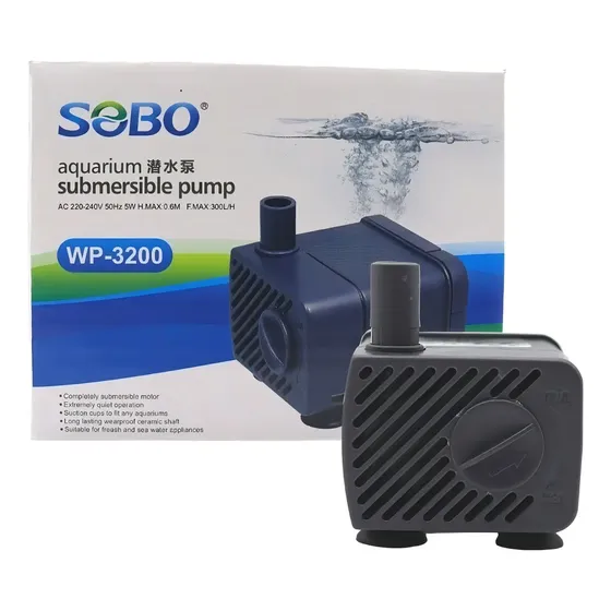 Bomba de Agua Sobo WP-3200 300L/h para Acuario y Estanque 1 Bomba de Agua Sobo WP-3200 300L/h para Acuario y Estanque