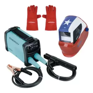 Kit Soldadora 140amp/ Máscara Fotosensible/ Guantes/ Energy