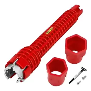 Llave Inglesa Francesa ABS Para Grifo Roja