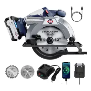 Sierra Circular Inalámbrica Sin Escobillas De 20 V Y 6-1/2 P