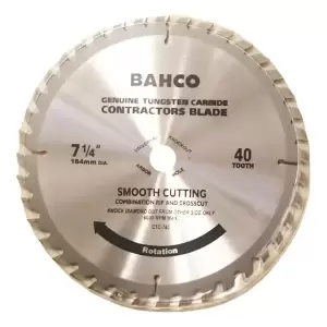 Sierra Circular 7-1/4 40 Dientes Bahco Eje 5/8 Ctc-740