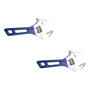 Llave Inglesa Boca Ancha Mango Corto 2 Piezas