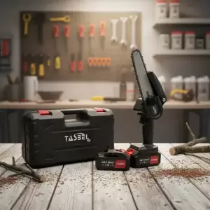 Mini Cierra Podadora Portatil +2 Bateria Inalambrica Negra