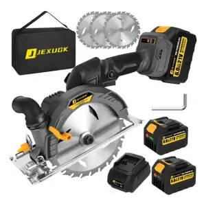 Sierra Circular Jexugk 6-1/2 Inalámbrica Con 2 Baterías De 6
