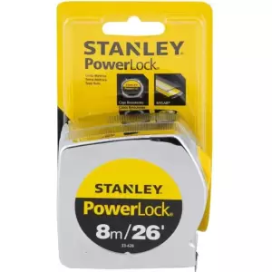 Huincha De Medir Stanley 8 Metros Metálica Amarilla