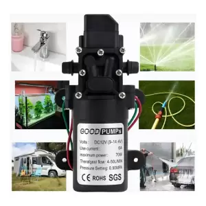 Bomba de Agua Diafragma Portátil 6L/min 70W Negra