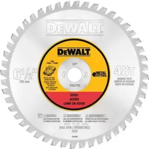 Hoja De Sierra Circular Dewalt, 6 1/2 Pulgadas, 48 Dientes,