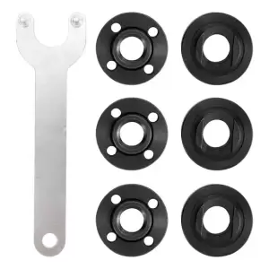 Llave Angular con Tuercas de Repuesto para Esmeril (7 Pzs)