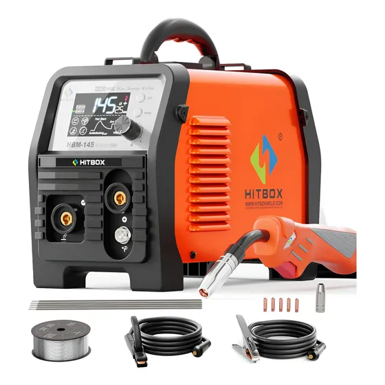 Welder Hitbox Hbm145 110v/220v 145a 4-in-1 Gasless Mig/lift 1 Welder Hitbox Hbm145 110v/220v 145a 4-in-1 Gasless Mig/lift
