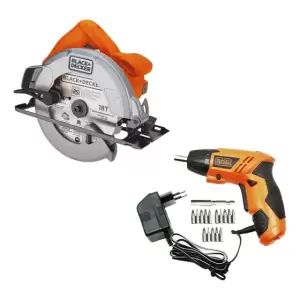 Kit Sierra Circular 1400w + Atornillador 4.8v Black+decker