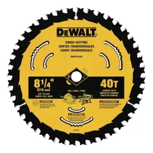 Hoja De Sierra Circular Dewalt, 8 1/4 Pulgadas, 40 Dientes,
