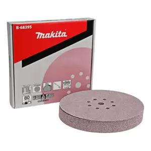 Lijas Adheribles De 225mm G80 P/ Pared Yeso Makita B68395 Cantidad De Granos 80