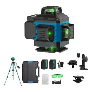 Nivel Láser 16 Líneas Verde 360 + Trípode Ajustable 1m