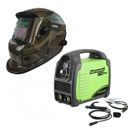 Kit Soldadora Indura Mma160a + Máscara Fotosensible Rblye95h 1 Kit Soldadora Indura Mma160a + Máscara Fotosensible Rblye95h