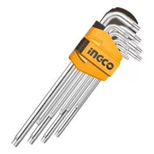 Juego 9 Llaves Allen Torx Larga T10-T50 Ingco
