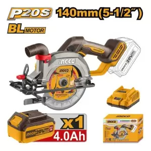 Sierra Circular Inalámbrica 5 1/2 +bat 4.0ah+carg. Brushless Color Amarillo Frecuencia 20