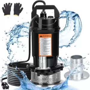 Bomba de Agua Sumergible 370W 1500L/h Piscina y Jardín