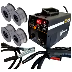 Soldadora Krafter Compac Mig 120 Flux + 4 Rollos Y 2 Boqui