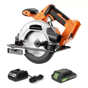 Sierra Circular Inalámbrica De 20 V Y 6-1/2 Pulgadas, Funcio