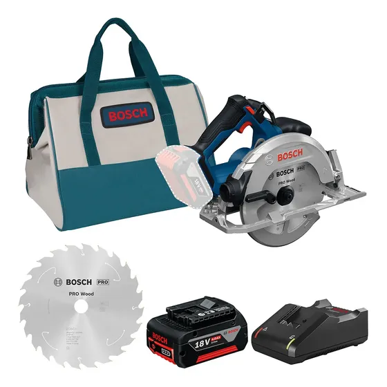 Sierra Circular Inalámbrica Bosch Gks 18v-68-2 + Accesorios 1 Sierra Circular Inalámbrica Bosch Gks 18v-68-2 + Accesorios