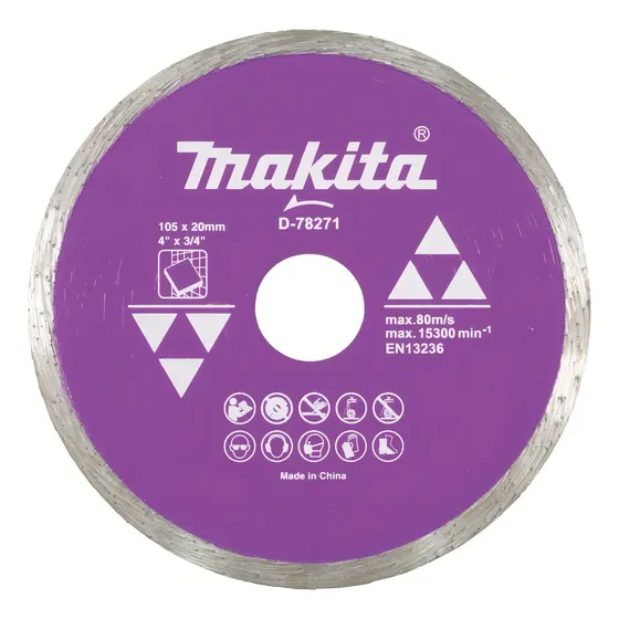 Disco de diamante continuo Makita D-78271, 105 x 20 mm 1 Disco de diamante continuo Makita D-78271, 105 x 20 mm
