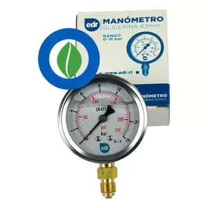Manómetro Glicerina 0-16 Bar 63mm Conexión 1/4