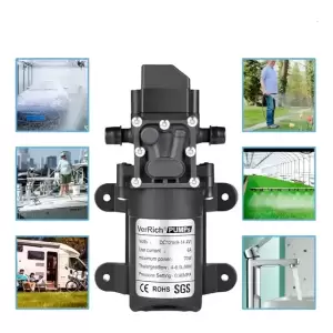 Bomba de Agua Diafragma Portátil 6L/min 70W Negra Inteligente